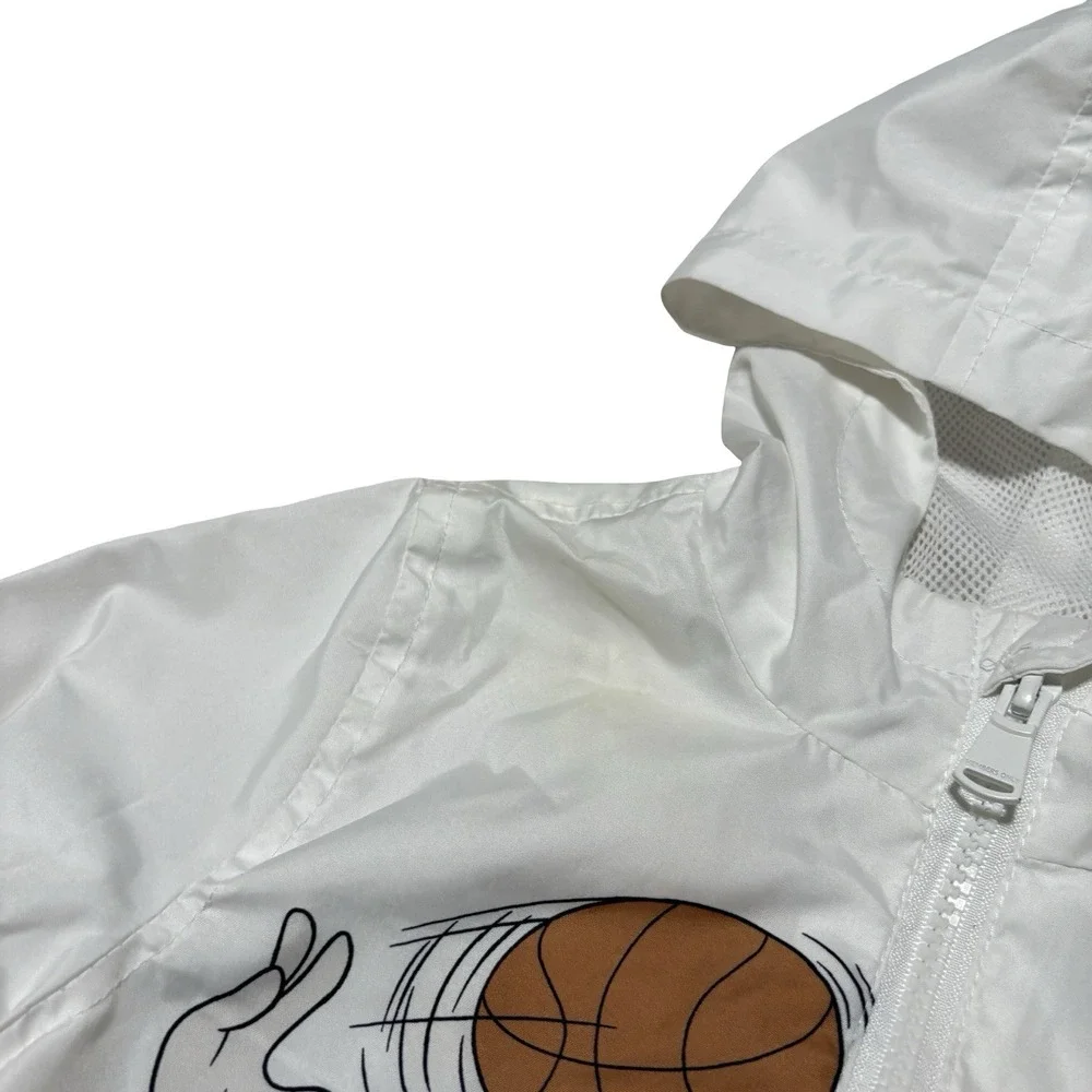 Members Only Space Jams New Legacy Hooded Windbreaker Jacket *Stained* Sz 6